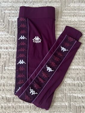 Kappa Banda Bartes Skin Fit Leggings pants Maroon White 38127LW-A0Q XS